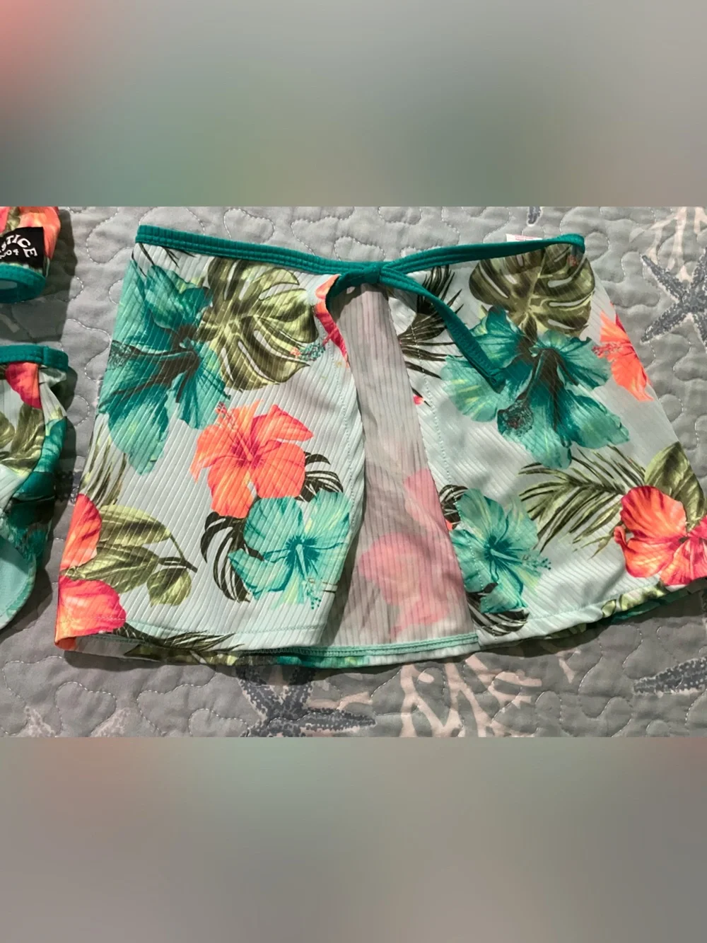 Justice girls size 5/6 3 piece swim wear set